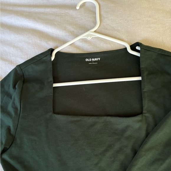 Dark Green Long Sleeve Square Neck Bodysuit, NWT - Picture 3 of 4